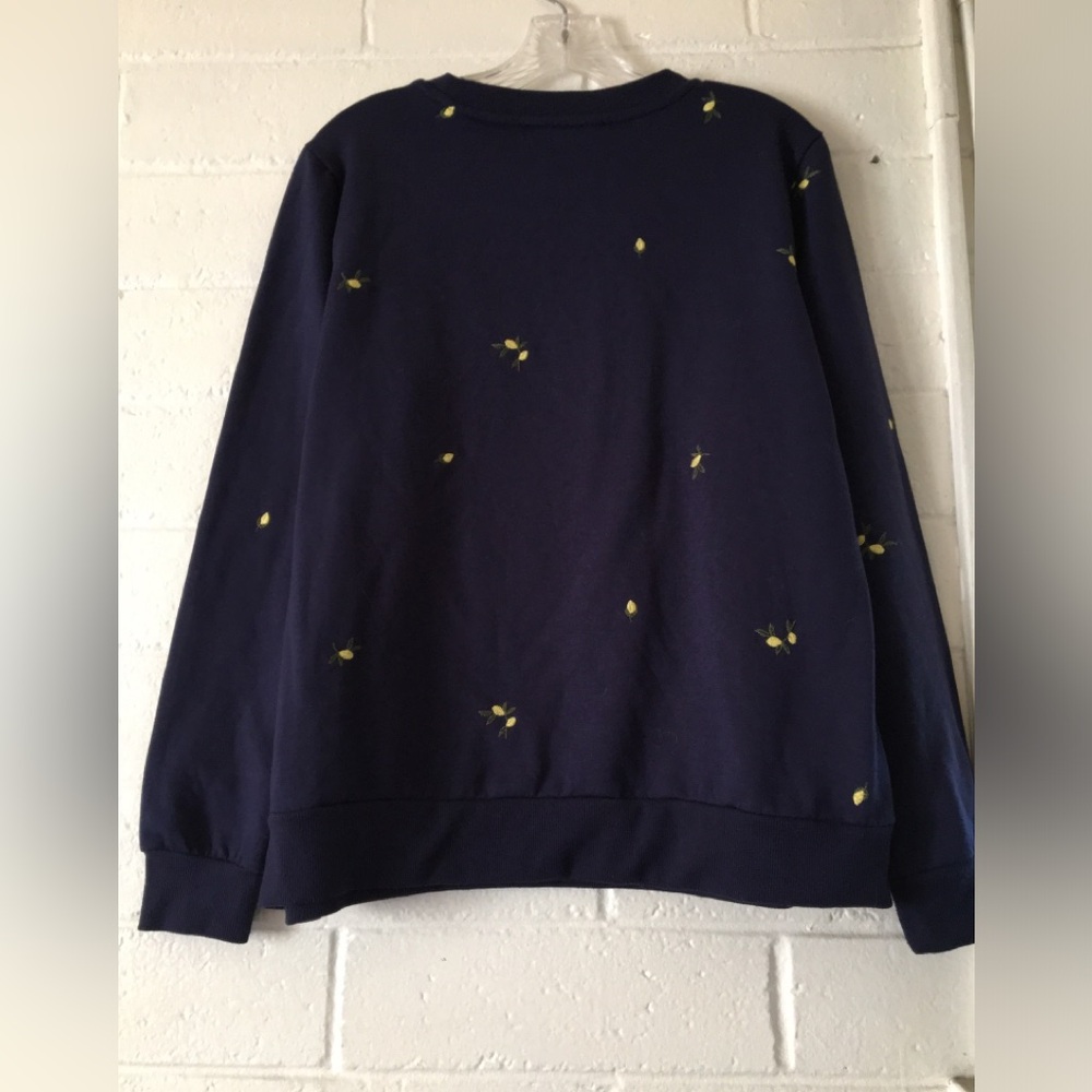 Gloria Vanderbilt | Navy Sweatshirt with Lemon Yellow Florals Embroidery πβ¨πππ± - Picture 10 of 16